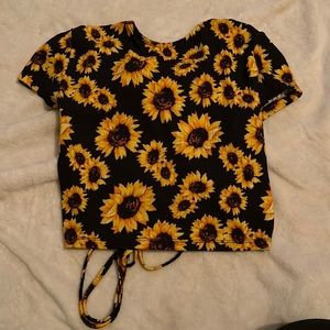 Sunflower crop top open back